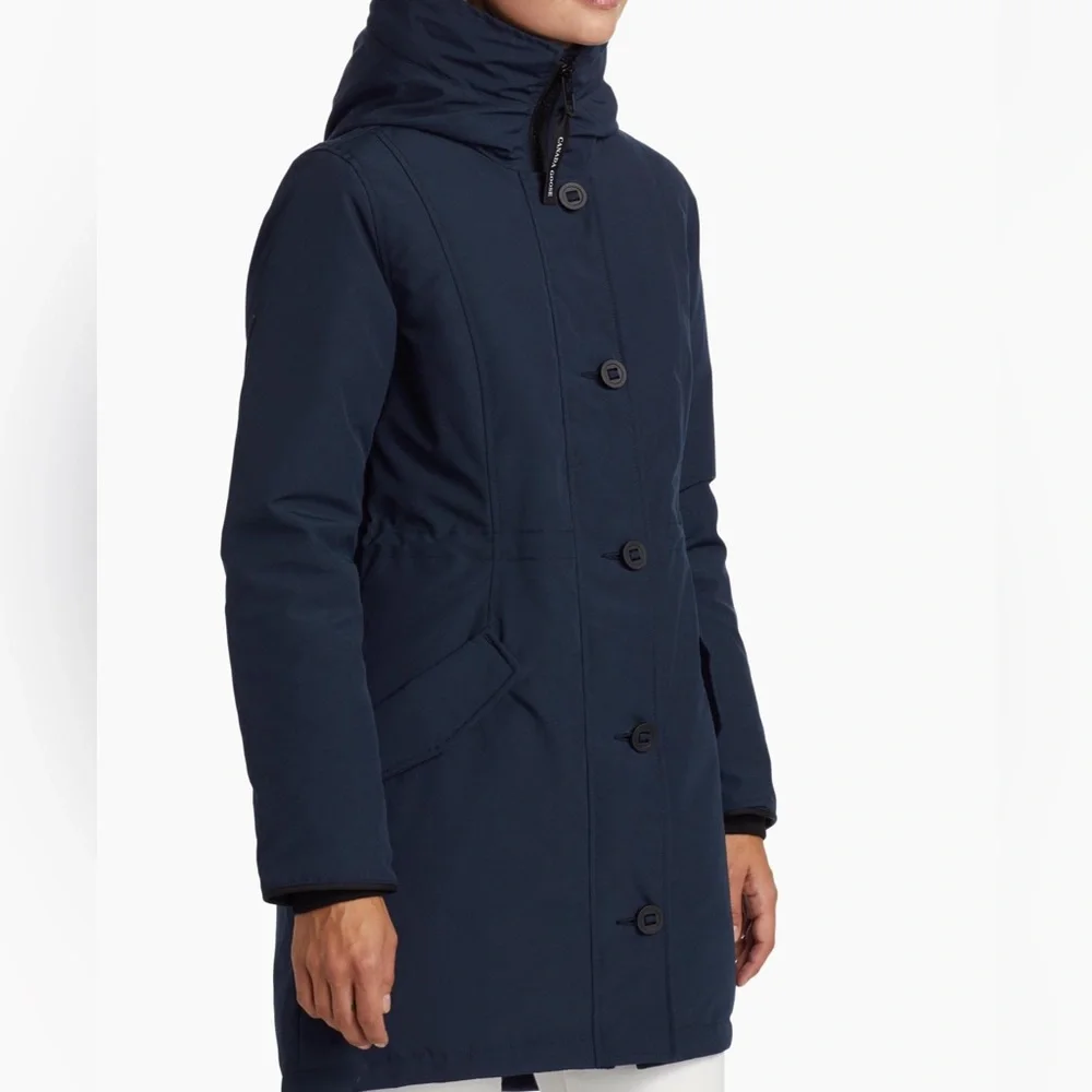 NWT New Canada Goode Rossclaire Down Parka in Atlantic Navy Size Small - Picture 9 of 10